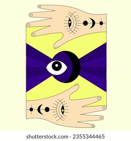 The magic magic symbol of the tarot of the hand