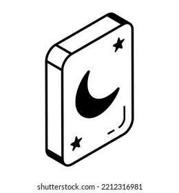 A magic tarot card line icon download