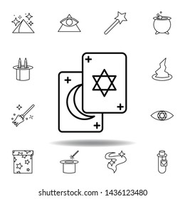 magic tarot outline icon. elements of magic illustration line icon. signs, symbols can be used for web, logo, mobile app, UI, UX