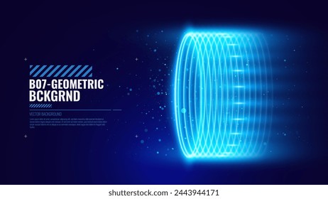 Magic Teleport Portal Symbol.  Level Up Effect. Ethereal Energy Aura Substance Rings. Decor Element for Games and Graphic Design. Luminous Trail Effect Background. Vector Illustration.