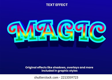 Magic Text Effect Editable Design Vector