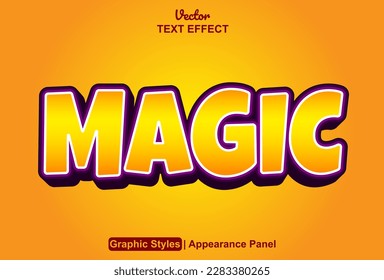 magic text effect with editable orange color graphic style.