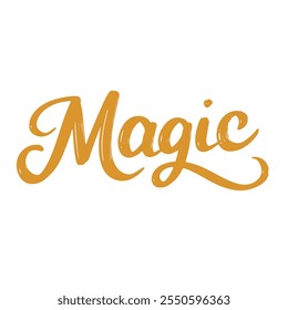 Magic text lettering. Hand drawn vector art.