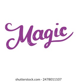 Magic text lettering isolated. Hand drawn vector art.
