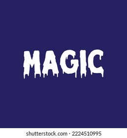 magic text on blue background.