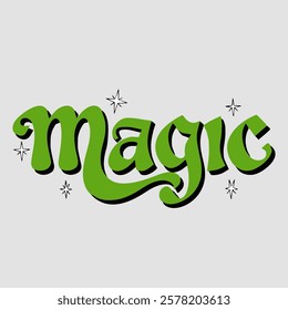 Magic text of saint patrick day vector typography transparent background