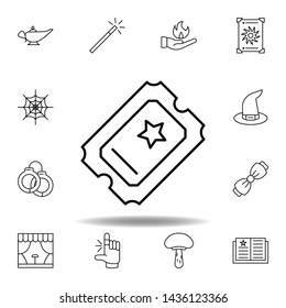 magic ticket outline icon. elements of magic illustration line icon. signs, symbols can be used for web, logo, mobile app, UI, UX