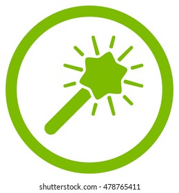 Magic Tool vector rounded icon. Image style is a flat icon symbol inside a circle, eco green color, white background.