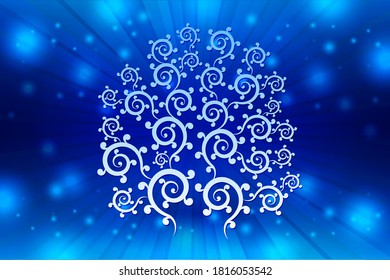 Magic tree - abstract vector illustration. Beautiful fairy tree in mystic outer space