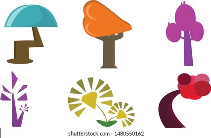 The magic tree set , illustrator vector 