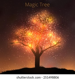 Magic Tree - Vector Illustration