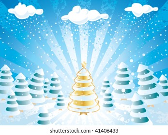 Magic tree. Vector illustration.
