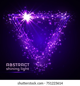 Magic triang shining frame, vector.