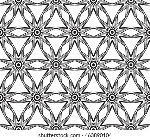 The magic triangle. Series mirror transformation of triangular shapes. Vector illustration. For the interior design, printing, textile industry.