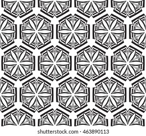 The magic triangle. Series mirror transformation of triangular shapes. Vector illustration. For the interior design, printing, textile industry.