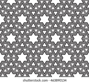 The magic triangle. Series mirror transformation of triangular shapes. Vector illustration. For the interior design, printing, textile industry.