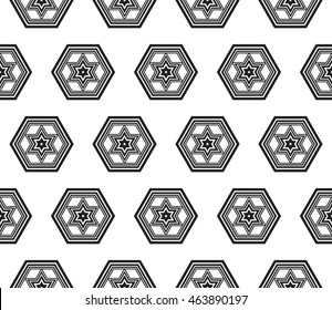 The magic triangle. Series mirror transformation of triangular shapes. Vector illustration. For the interior design, printing, textile industry.