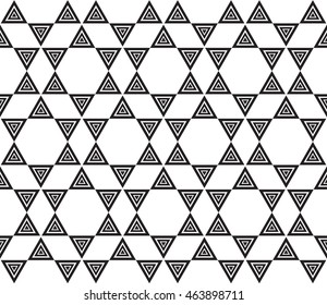 The magic triangle. Series mirror transformation of triangular shapes. Vector illustration. For the interior design, printing, textile industry.