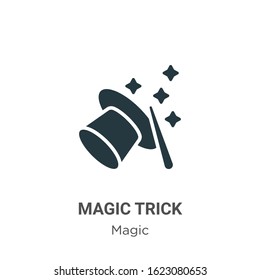 Magic trick glyph icon vector on white background. Flat vector magic trick icon symbol sign from modern magic collection for mobile concept and web apps design.