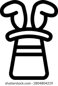 Magic trick hat line icon for party entertainment illusionist trick and fun magic show