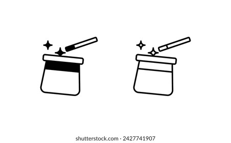 Magic Trick icon design with white background stock illustration