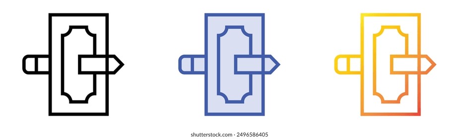 magic trick icon. Linear, Blue Fill and Gradient Style Design Isolated On White Background