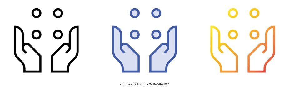 magic trick icon. Linear, Blue Fill and Gradient Style Design Isolated On White Background