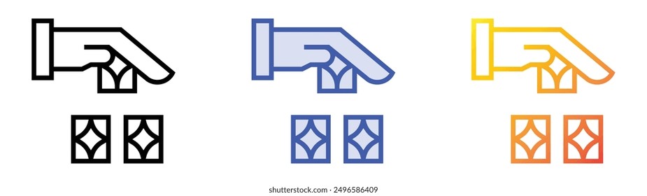 magic trick icon. Linear, Blue Fill and Gradient Style Design Isolated On White Background