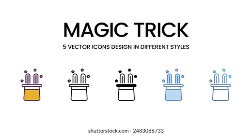 Magic Trick icons vector set stock illustration.