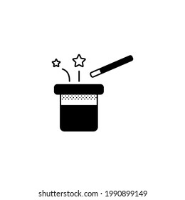 magic trick Line Icon Isolated On White Background