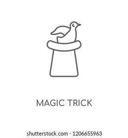 Magic trick linear icon. Magic trick concept stroke symbol design. Thin graphic elements vector illustration, outline pattern on a white background, eps 10.