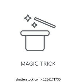 Magic trick linear icon. Modern outline Magic trick logo concept on white background from Circus collection. Suitable for use on web apps, mobile apps and print media.