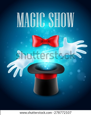 Magic trick performance, circus, show concept. Vector illustration EPS 10