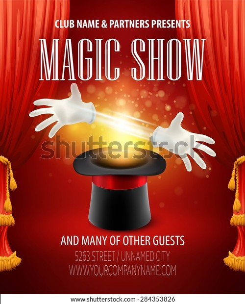 Magic trick performance, circus, show concept. Vector
illustration EPS 10