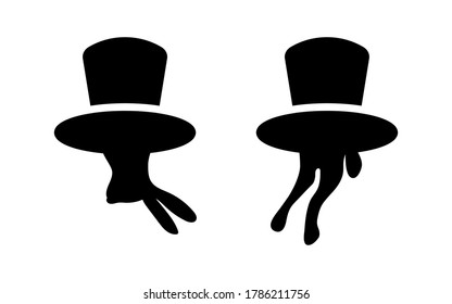 Magic trick rabbit in black hat cylinder