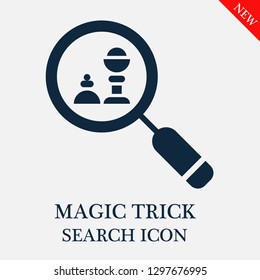 Magic trick search icon. Editable Magic trick search icon for web or mobile.