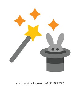 Magic Trick Vector Flat Icon Design Vector Flat Icon Design