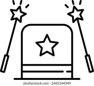 Magic Trick Vector Line Icon Design