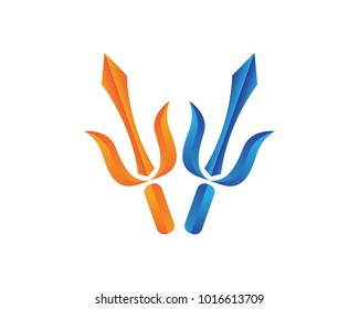 Magic trident logo and symbols template vector
