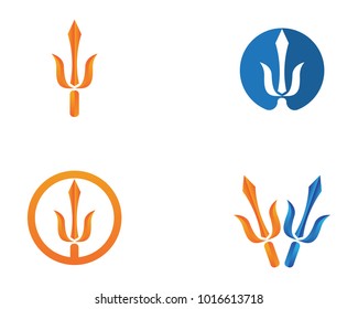Magic trident logo and symbols template vector
