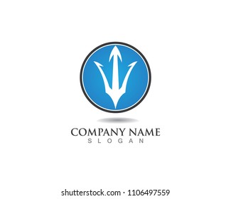 Magic trident logo and symbols template vector
