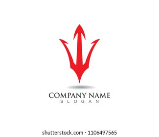 Magic trident logo and symbols template vector
