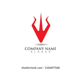 Magic trident logo and symbols template vector
