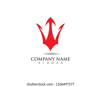 Magic trident logo and symbols template vector
