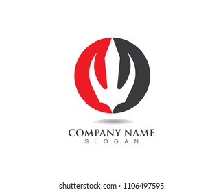 Magic trident logo and symbols template vector
