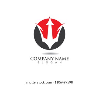 Magic trident logo and symbols template vector

