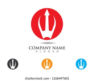 Magic trident logo and symbols template vector
