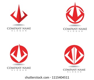 Magic trident logo and symbols template 