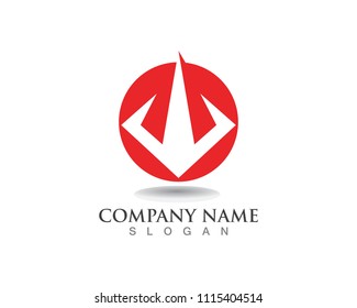 Magic trident logo and symbols template 