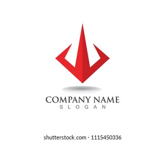 Magic trident logo and symbols template 